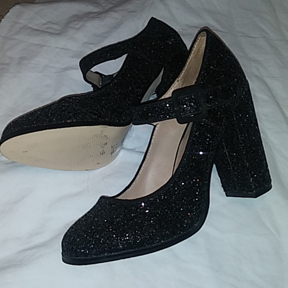 Black glitter Mary Jane